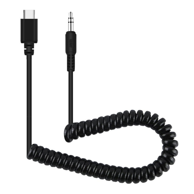 Adaptador de audio duradero con puerto TRRS de 3,5 mm a USB-C macho para micrófono con resorte en espiral TRRS macho de 35 mm