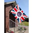thumbnail image 3 of Muyoka Bandera de Union Jack grande de 90x150 cm con 2 ojales de metal Banderas nacionales del Reino Unido de colores vivos La reina 70 a帽os gloriosos Bandera de jubileo Bandera de jubileo de platino, 3 of 6