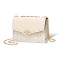 thumbnail image 3 of Qarigey Bolso de mensajero para mujer, bolso de mano de piel sintética con lentejuelas para mujer, almacenamiento de monedas, bolsos cruzados de compras Carteras beis tipo 1, 3 of 6