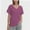 Purple, variant on Women's Short Sleeve V-Neck Shirts Loose Casual Tee T-Shirt