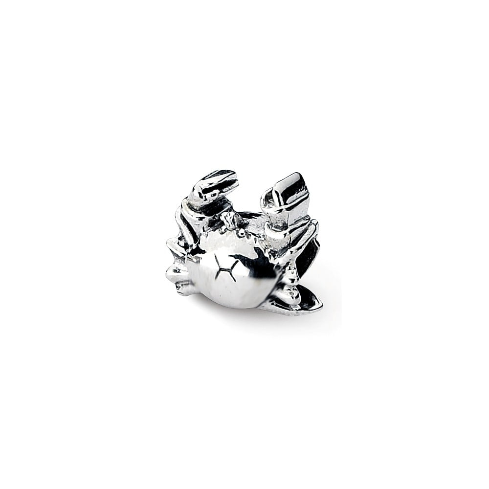 Sterling Silver Reflection Crab Solid Bead