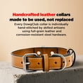 thumbnail image 3 of DowgClub Leather Dog Collar with Double D Rings - Handmade Full Grain Leather for Large Dogs, Tan, 3 of 6
