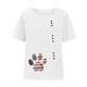 thumbnail image 4 of Mujeres Casual Algodón y Lino Top Impreso Manga Corta Botón Túnica Camiseta Blusa Tops Fridja  nalpqowj29436, 4 of 5