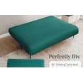 thumbnail image 4 of AllWays Plaza Armless Futon Cover - Easy to Install Stretch Sofa Bed Slipcover, Soft Elastic Textured Full Size Cover, RV Couch Protector, Machine Washable - Teal, 4 of 16