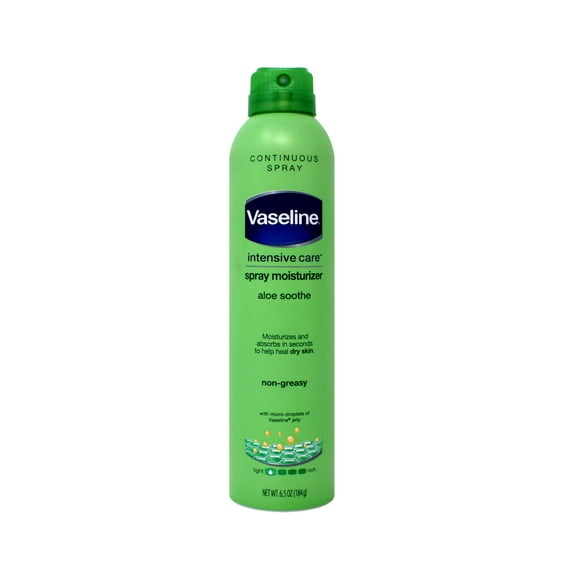 Vaseline Spray and Go Moisturizer in Aloe Fresh Soothing Hand & Body Lotion, 6.5 Ounces