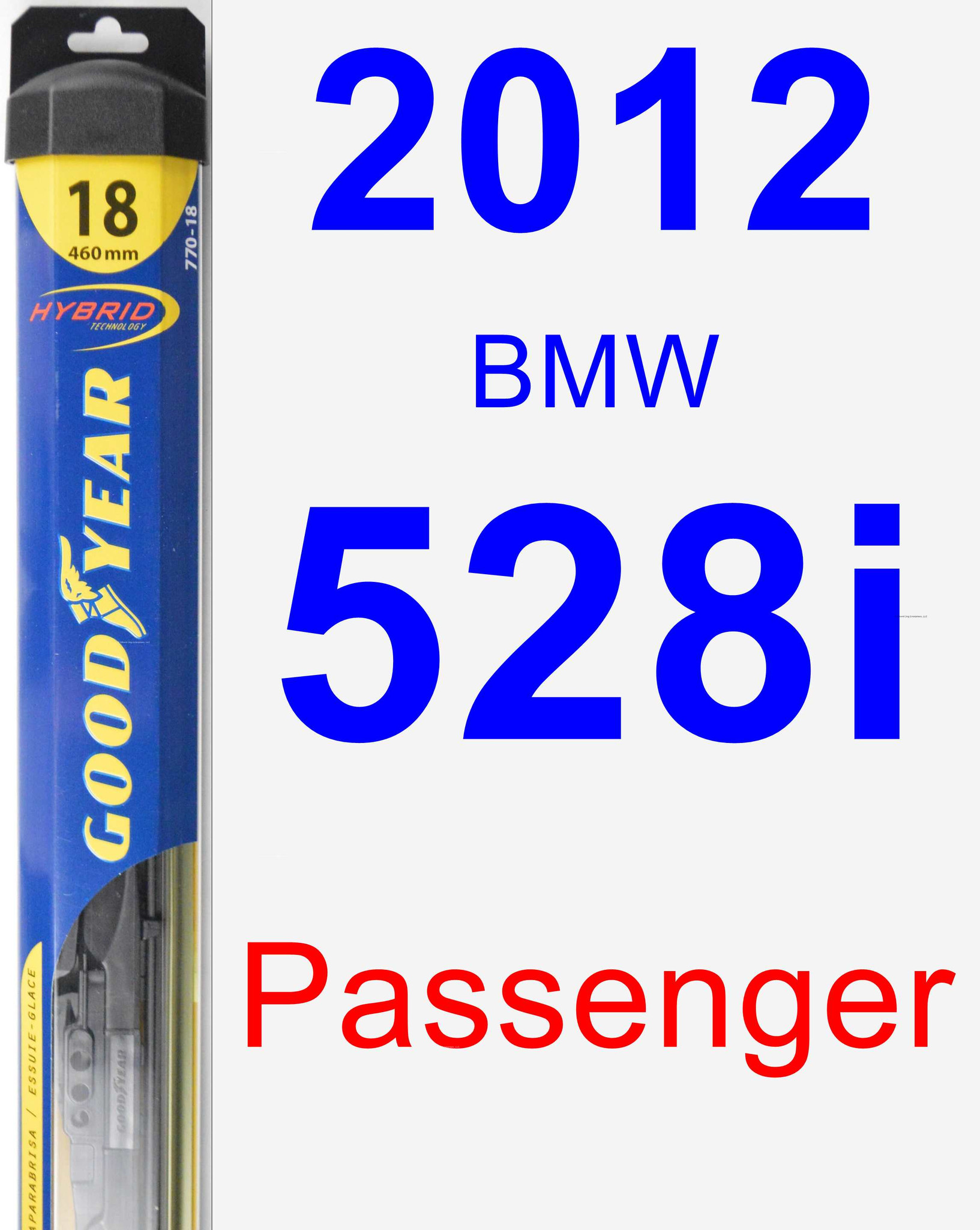 2012 BMW 528i Passenger Wiper Blade Hybrid