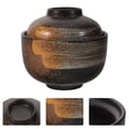 thumbnail image 2 of Japanese Ceramic Soup Bowl with Lid Microwavable Ramen Bowl Cereal Bowls Decorative Instant Noodles Dish for Steaming Baking Serving, 2 of 5