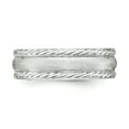 thumbnail image 3 of 925 Sterling Silver 6mm Rope Edge Ring Size 10 Wedding Fancy, 3 of 8