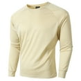 thumbnail image 1 of T-Shirts pour Hommes Ajustés Col Rond en Maille Base Décontractée Manches Longues Beige Graphique Automne Taille TG, 1 of 6