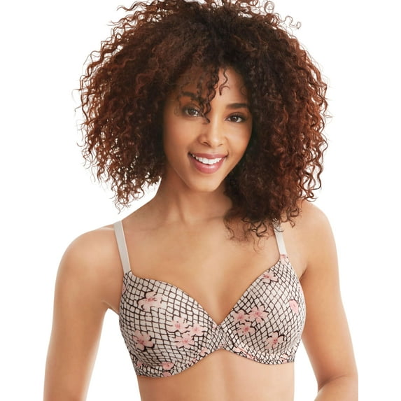 Maidenform Womens One Fabulous Fit 2.0 Tailored Demi Underwire Bra, 38C, Floral