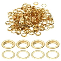Uxcell 10mm/3/8" Metal Eyelets, Eyelets and Grommets Kit for DIY Project, Gold 150 Pcs
