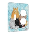 thumbnail image 1 of KuzmarK™ 2 Gang Single Toggle / Single Duplex Wall Plate - Maine Coon Kitty Family with Blue Swirls Cat Art by Denise Every, 1 of 1