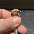 thumbnail image 3 of 3Ct Radiant Cut Lab Created Yellow Citrine Halo Engagement Ring 14K White Gold Plated Women's Ring For Her, 3 of 4