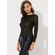 thumbnail image 3 of Camisa de manga larga Allegra K Brillante Negro Brillante XL, 3 of 5