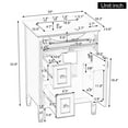 thumbnail image 3 of 24" Bathroom Vanity with Ceramic Sink, Freestanding Vanity with Flip Drawer and Storage Rack,  Solid Wood Cabinet with Adjustable Shelf and Drawers for Bathroom, Green, 3 of 9