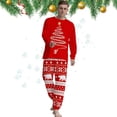 thumbnail image 2 of Conjuntos de pijamas a juego de Navidad para la familia, camisones de algodón para hombres y mujeres para padres y niños, ropa de dormir roja de invierno para la vida, 2 of 4