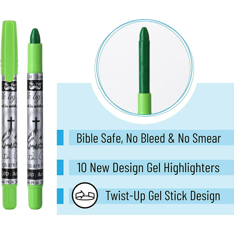 Mr. Pen- Bible Pens, 10 Pack, Assorted Color Pens, Bible Pens No Bleed  Through