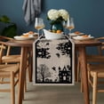 thumbnail image 2 of Halloween Table Runner - 60 Inch Long, Kitchen Dining Table Runner Dresser Scarves, Horror Pumpkins Halloween Witch Bat Castle Farmhouse Decor for Coffee Tables Wedding Party Banquet, 2 of 8