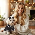 thumbnail image 4 of Puppy Pajamas with Headwear Dog Shirts Soft Cats Sleepwear Stretchy Pet Clothes Outfits for Party Christmas (M), 4 of 7