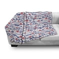 thumbnail image 3 of Starfish Soft Flannel Fleece Throw Blanket, Nautical Pattern with Navy Marine Rope Red Starfish Shells Scallops Seahorses, Cozy Plush for Indoor and Outdoor Use, 70" x 90", Multicolor, by Ambesonne, 3 of 6