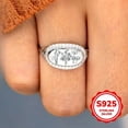 thumbnail image 4 of Rhodium Plated 925 Sterling Silver Elegant Bohemian Engraved Floral Ring for Women | Vintage Style, Daily & Party Occasion,-Size 8, 4 of 6