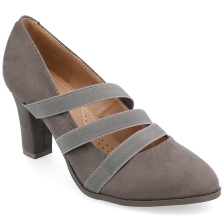 

Journee Collection Womens Loren Comfort Insole Wide Width Round Toe Mid Block Heel Pumps