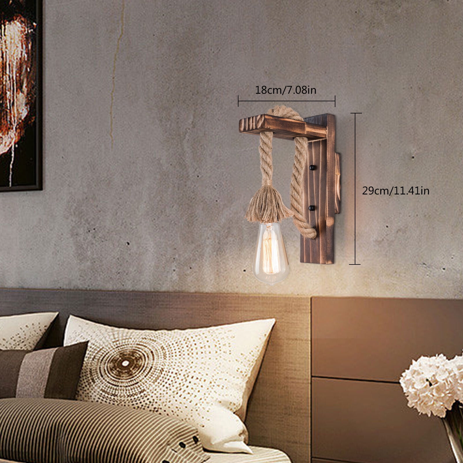 DENEST Rustic Interior Wall Light Fixture Shade Lamp Lantern Sconce