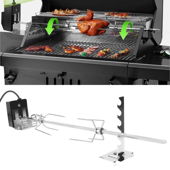 Kit De Asador Universal Para Parrillas, Parrilla Eléctrica De Barbacoa Con Capacidad De Carga De 33 Lb Con Motor, Varilla Hexagonal De 29 Pulgadas, Kit De Parrilla