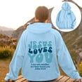 thumbnail image 4 of Christian Hoodies for Women 2025 Jesus Loves You Y2K Graphic Hoodie with Pockets Hooded Sweatshirt Women Pullover, 4 of 8