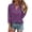 *Purple, variant on ClodeEU Women's Striped Henley Neck 3/4 Sleeve T Shirt ,Button Down V-Neck Top, Basic Ladies Loose Fit Tee Black,Womens Plus S
