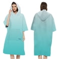 thumbnail image 1 of Albornoz de playa con capucha, toalla de baño, poncho, cremallera de felpa de doble cara, albornoz para cambiarse de surf, 1 of 5
