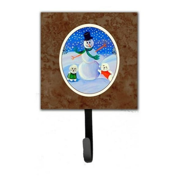 Snowman Bichon Frise Leash or Key Holder