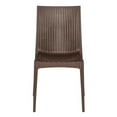 thumbnail image 4 of LeisureMod Mace Mid-Century 3-Piece Plastic Outdoor Dining Set Brown, 4 of 15