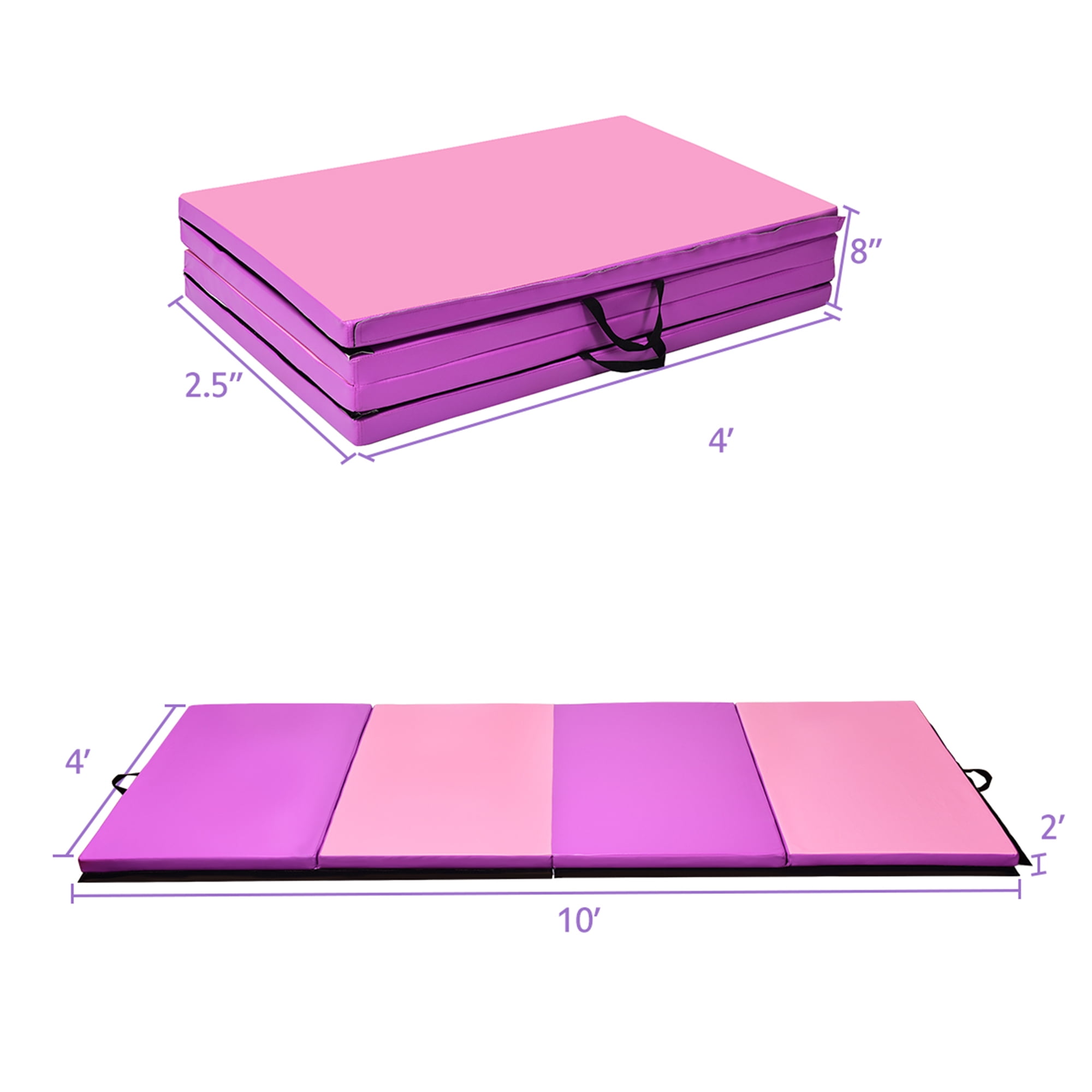 Gymax Folding Panel Gym Fitness Exercise Gymnastics Mat 4' x 10' x 2''