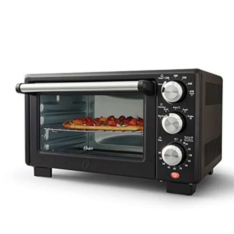Oster 4Slice Toaster Oven Matte Black Convection Oven and Countertop