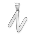 thumbnail image 1 of Diamond2Deal 14K Pendentif Lettre N Initiale en Or Blanc pour Femmes, 1 of 6