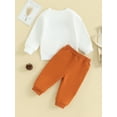 thumbnail image 5 of Elippeo Toddler Boys Fall Outfits 3M 6M 12M 18M Letter Print Crew Neck Long Sleeve Sweatshirts and Long Pants 2Pcs Clothes Set, 5 of 10