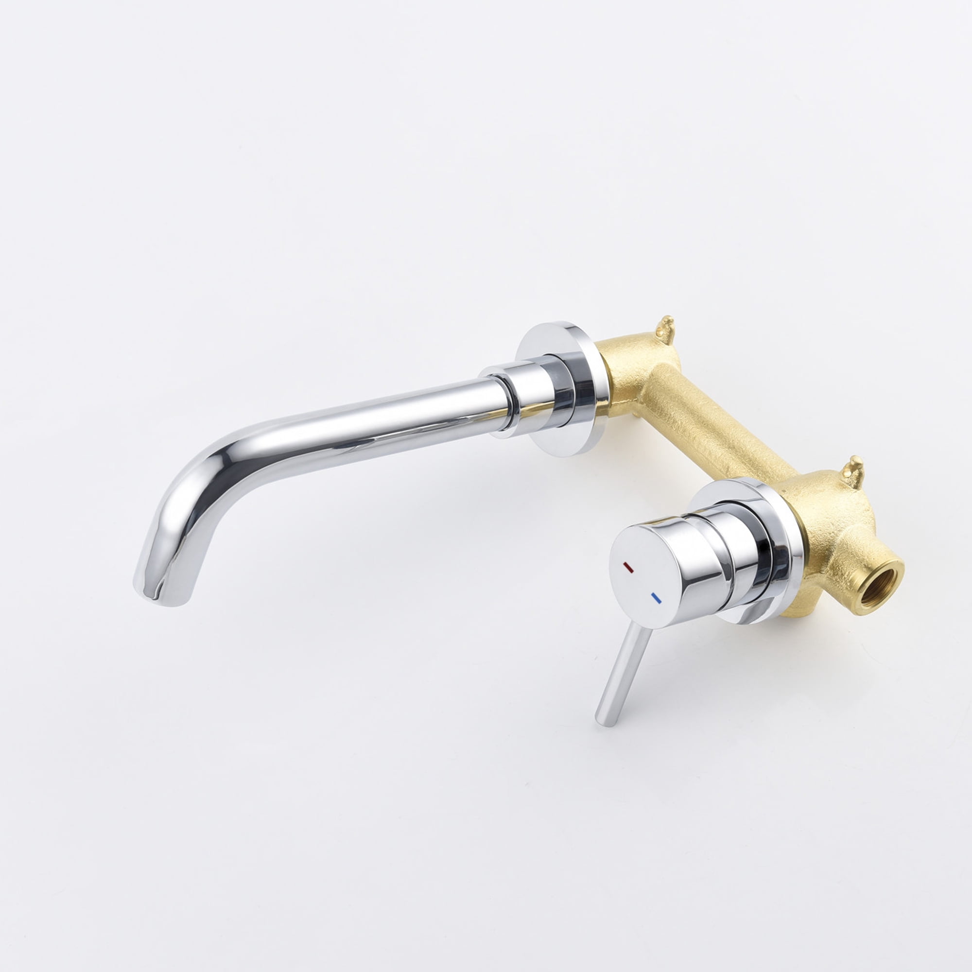 UMANYI Wall Mounted Bathroom Faucet Chrome Wall Mount Faucets for Bathroom Vessel Sink Brass Wall Bathtub Faucet with Rough-in Valve 360 Swivel Spout