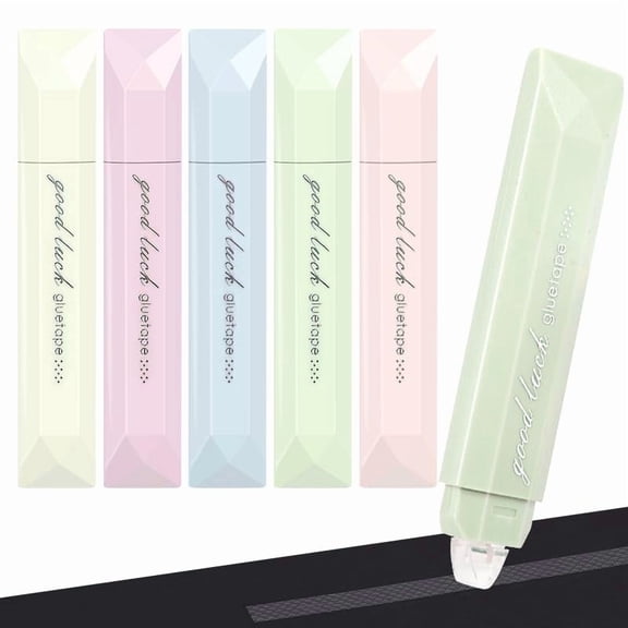 Scrapbooking Double Sided Tape Roller, 5-Pack Craft Adhesive Glue Runner - Multipurpose Journaling Supplies for Scrapbooking, Gift Wrapping, Photo Mounting, School Office & Crafts