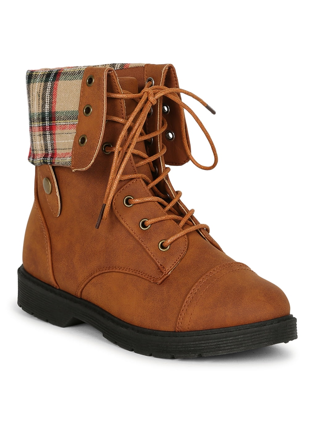 Boots that fold down with cheap plaid