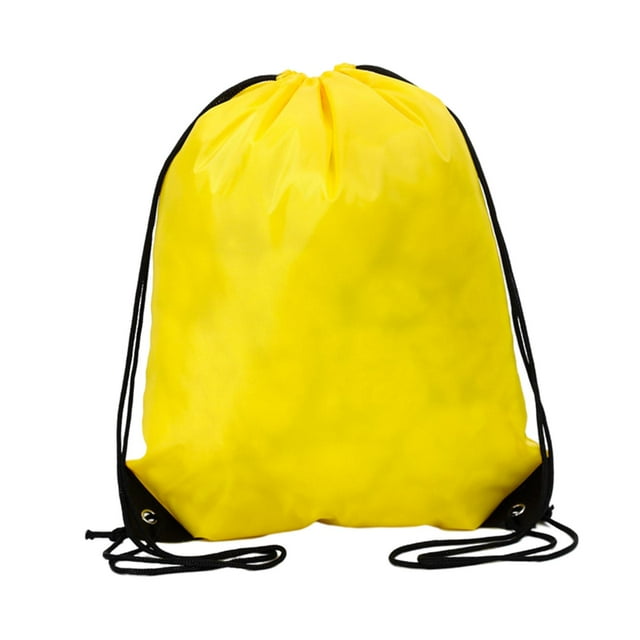 Mochila con Cordón, Bolsa con Cordón, Bolsa de Gimnasio, Saco con Cincha, Bolsas de PE, Soporte para Pelotas, Mochila Grande para Hombres, Niños, Comp Amarillo