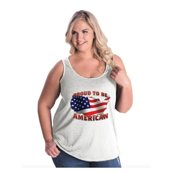 IWPF - Women's Plus Size Tank Top - American Proud To Be US Flag