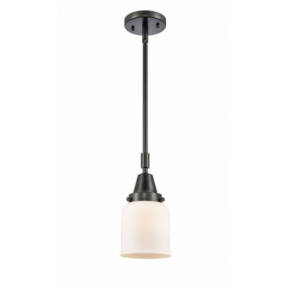 447-1S-BK-G51 Innovations Lighting Bell - 1 Light Stem Hung Mini Pendant In Industrial Style-11.13 Inches Tall and 5 Inches Wide-Matte Black