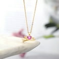 thumbnail image 4 of Gem Stone King 0.61 Ct Pink Mystic Topaz White Diamond 18K Yellow Gold Plated Silver Pendant with Chain, 4 of 4