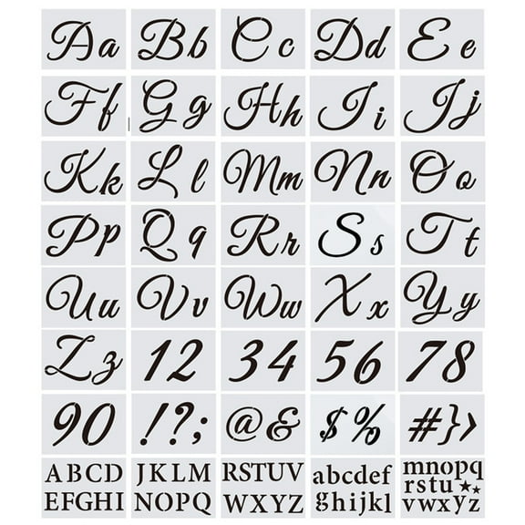 40pcs Letter Stencil Reusable Plastic Template for DIY Drawing Painting