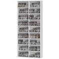 thumbnail image 1 of 9-Tier White Media Shelf | Adjustable DVD & CD Storage Rack - 68.9" Tall | Living Room, Office & Entryway Organization, 1 of 7