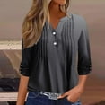 thumbnail image 2 of fatyb Women's Long Sleeve Blouses Casual Dressy V Neck Pleated Shirts Business Work Tops for Women, 2 of 5