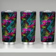 thumbnail image 3 of Single 20 Ounce Graffiti Pattern Stainless Steel Tumbler with Straw - 304 Stainless Steel Interior, Insulated Car Cup for Office, Outdoor, Daily Use, 3 of 6