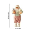 thumbnail image 3 of Santa Claus Doll, 12-Inch Standing Santa Figurine for Christmas Window Decoration, Festive Shelf Mantel Display for (Pink-A), 3 of 5