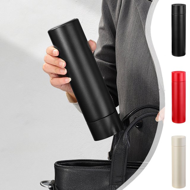 Taza de Viaje Aislada al Vacío de Acero Inoxidable 480ml | Termo de Pared Doble 304 & 316 con Tapa de Apertura Rápida, Colador de Té, A Prueba de Fugas, Portátil, Regalo Empresarial, Para Bebidas